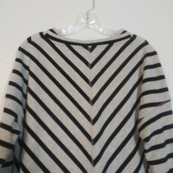 Christopher & Banks women's size S gray and black diagonal striped sweater - Picture 5 of 13